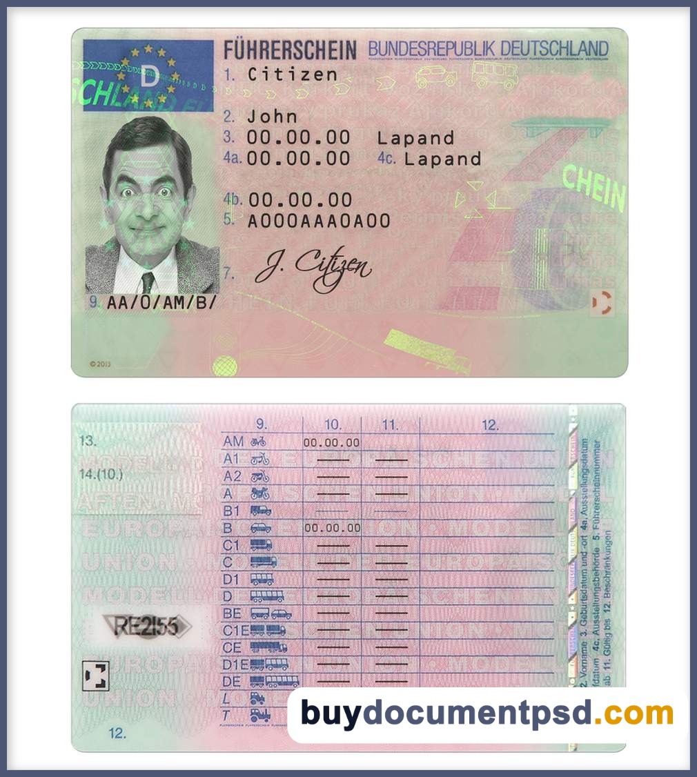 Buy Germany Driving Licence Template