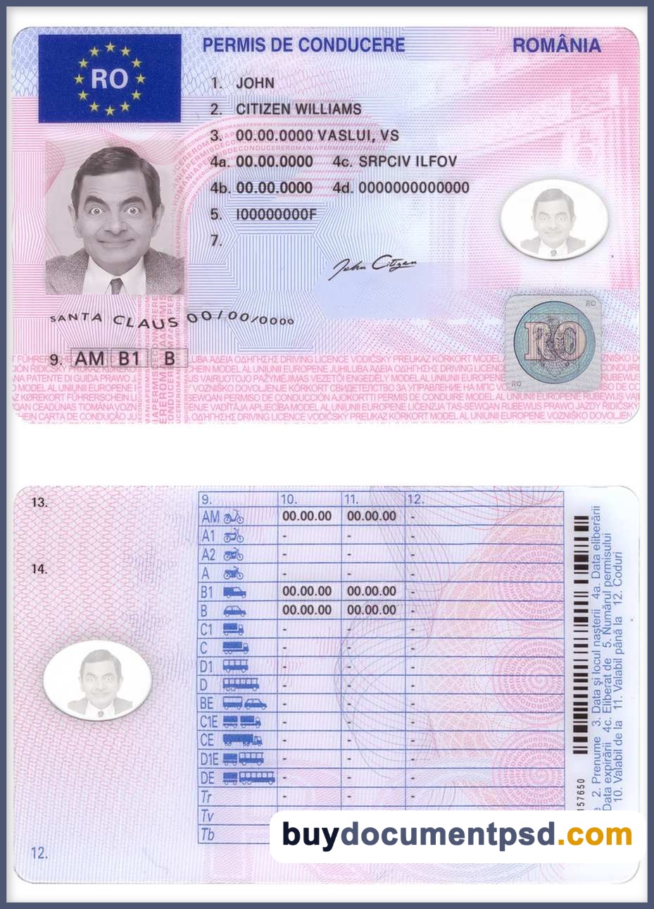 Buy Romania New Driving Licence Template