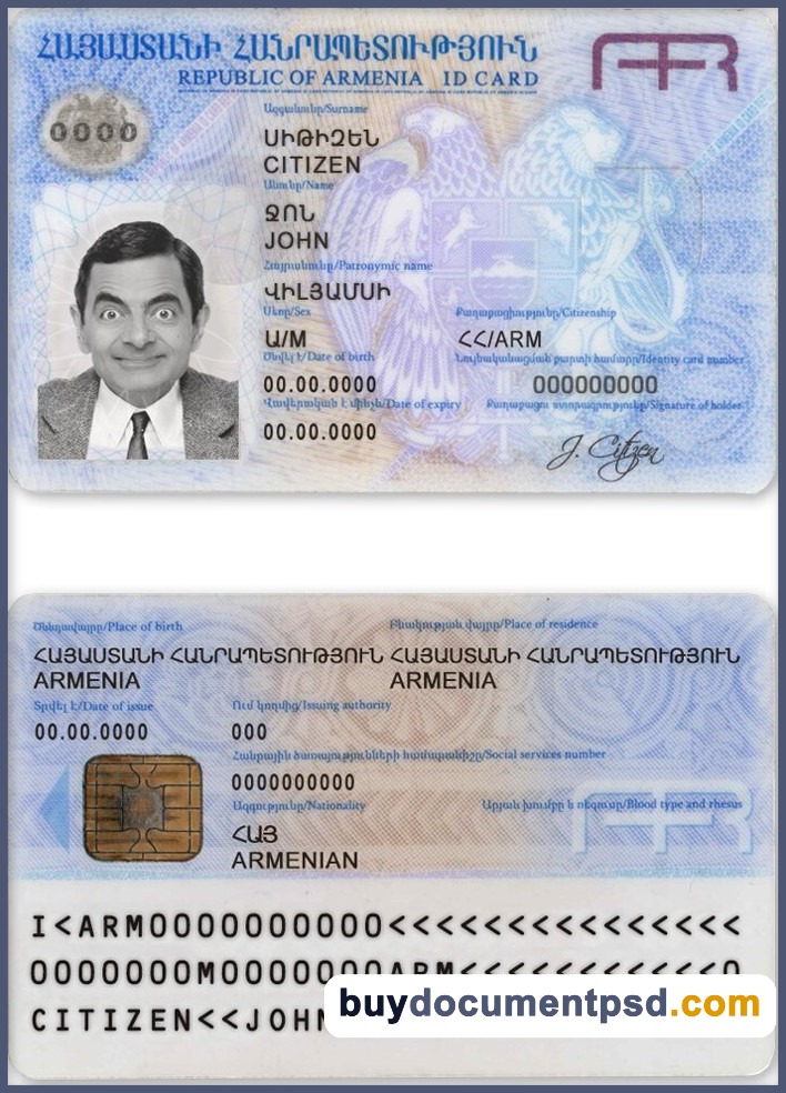 Buy Armenia ID Template