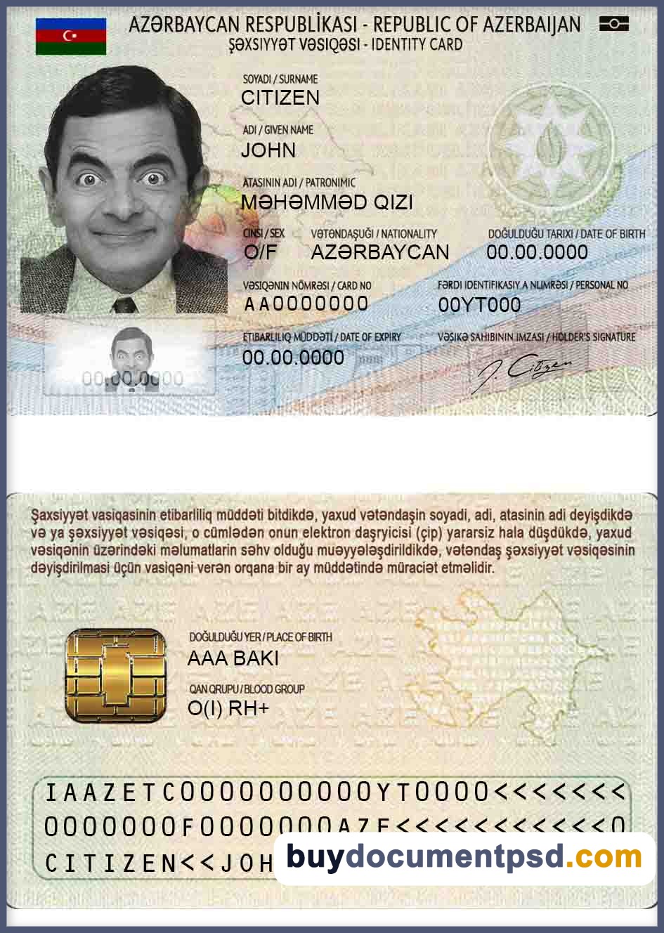 Buy Azerbaijan ID Template