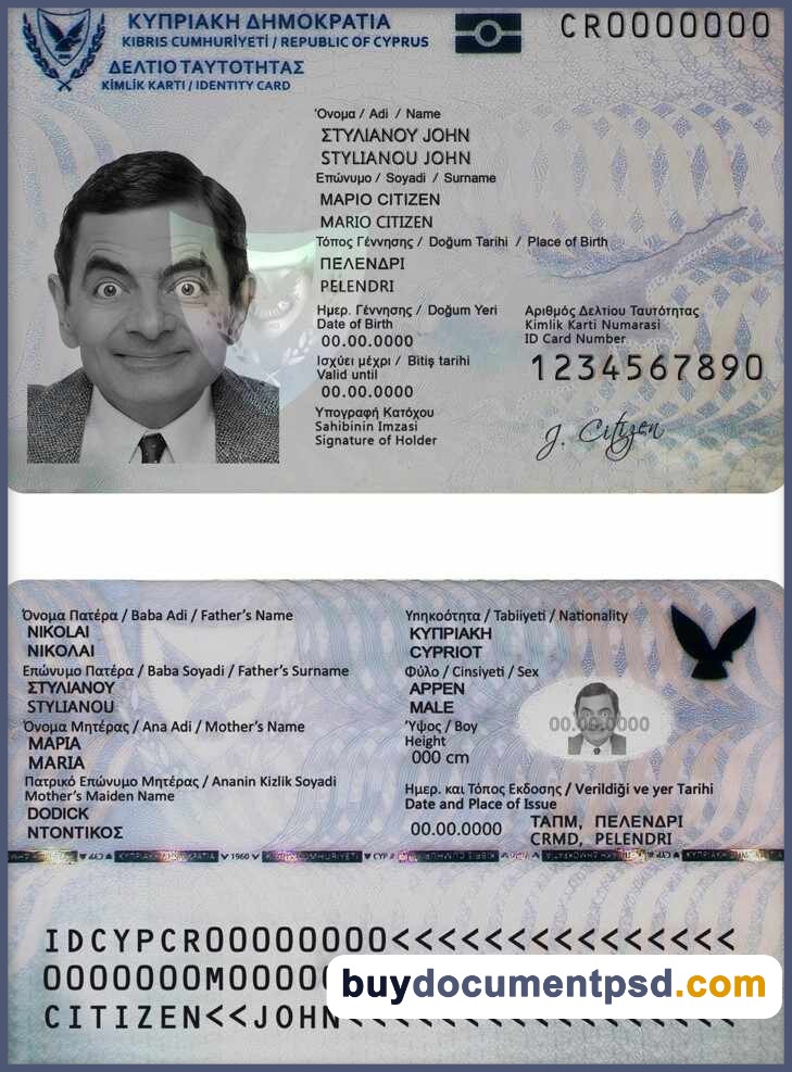 Buy Cyprus ID Template