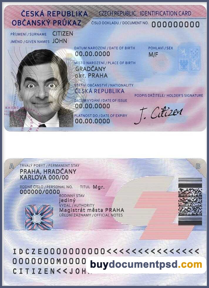 Buy Czech ID Template
