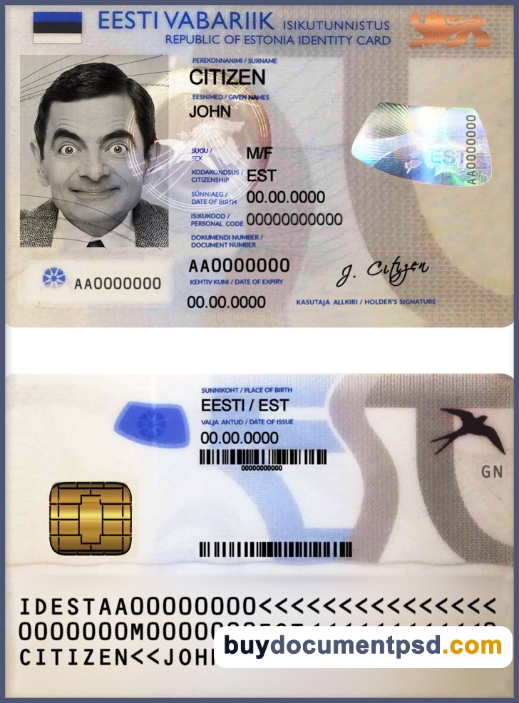 Buy Estonia ID Template