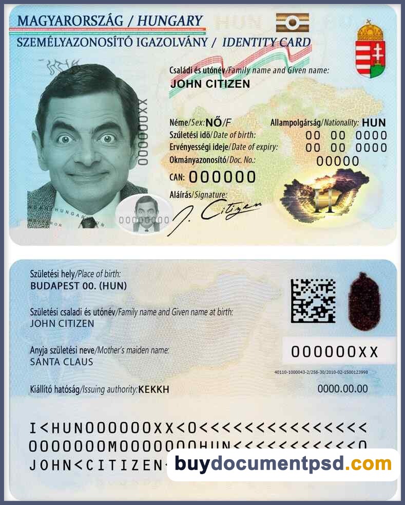 Buy Hungary ID Template