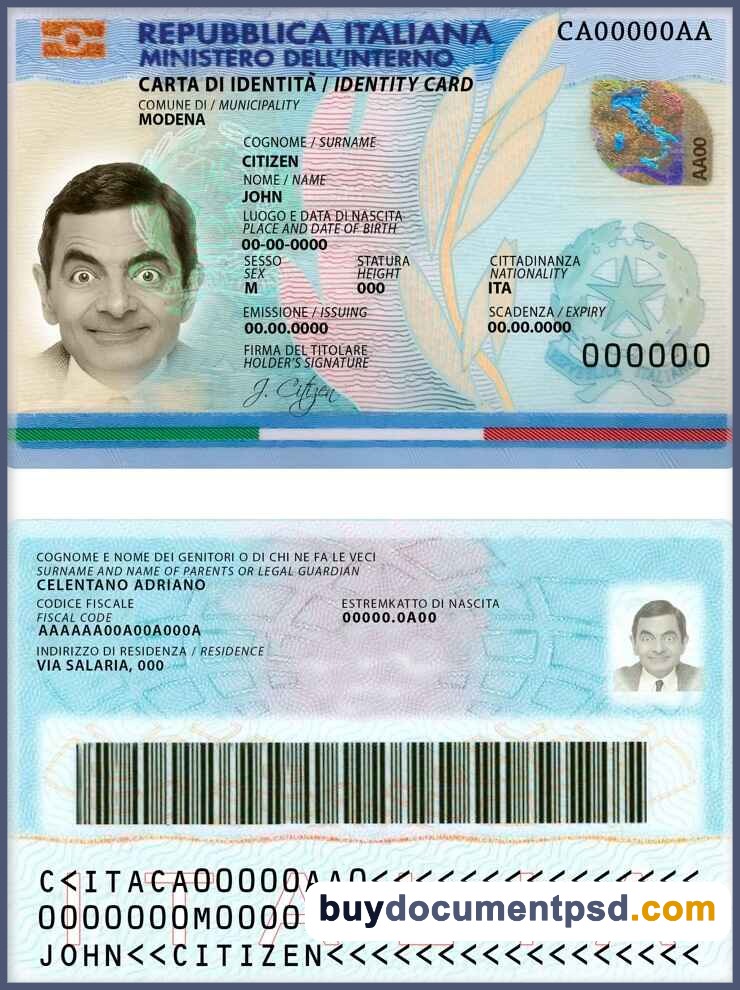 Buy Italy New ID Template