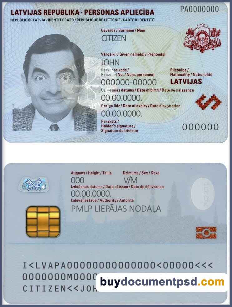 Buy Latvia ID Template