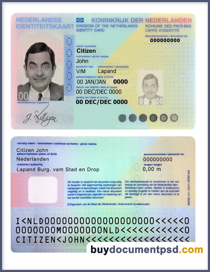 Buy Netherland ID Template