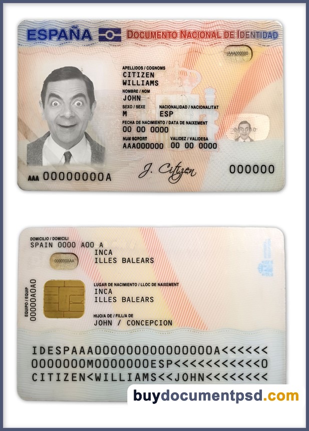 Buy Spain ID NEW Template