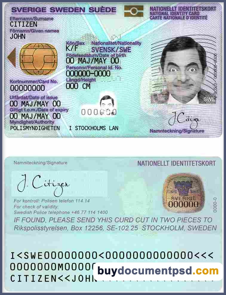 Buy Sweden ID Template