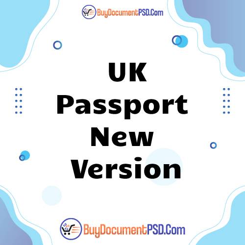 Buy UK Passport new version with hologram Template