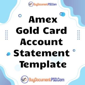 Buy Amex Account Statement Template