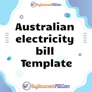 Buy Australian electricity bill Template