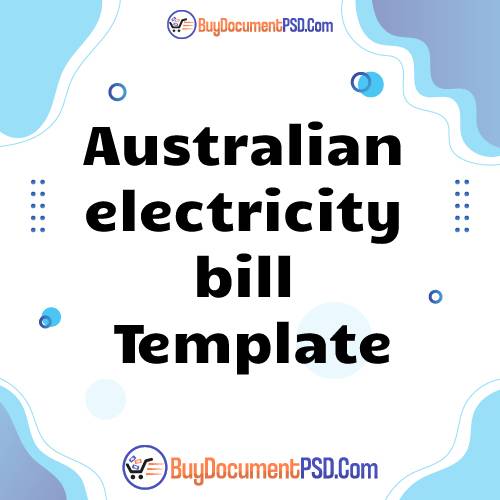 Buy Australian electricity bill Template