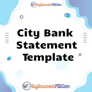 Buy City Bank Statement Template