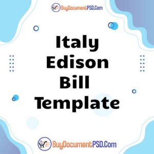 Buy Italy Edison Bill Template