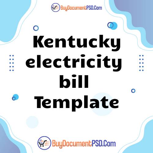 Buy Kentucky electricity bill Template