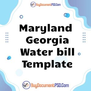 Buy Maryland Georgia Water bill Template