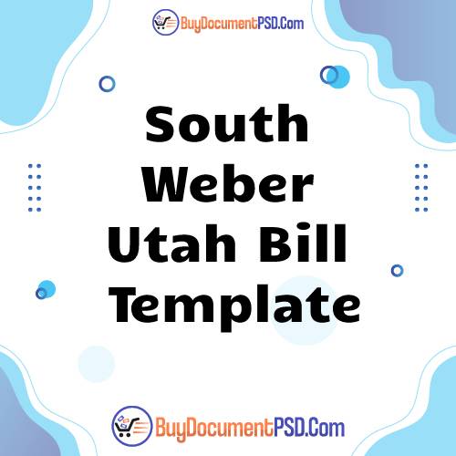 Buy South Weber Utah Bill Template