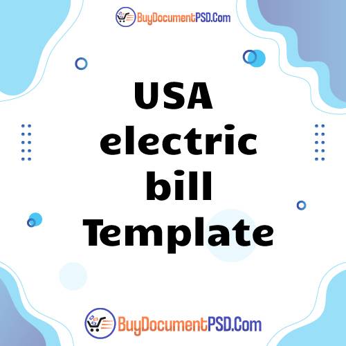 Buy USA electric bill Template