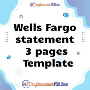 Buy Wells Fargo statement 3 pages Template