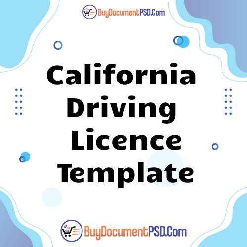 Buy California Driving Licence Template