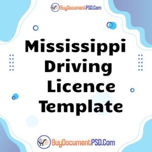 Buy Mississippi Driving Licence Template
