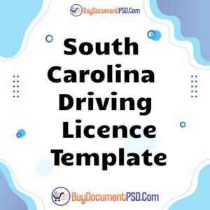 Buy South Carolina Driving Licence Template