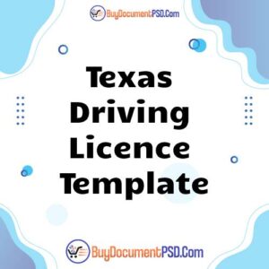 Buy Texas Driving Licence Template