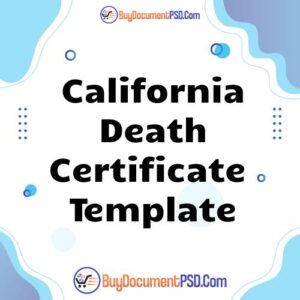 Buy California Death Certificate Template